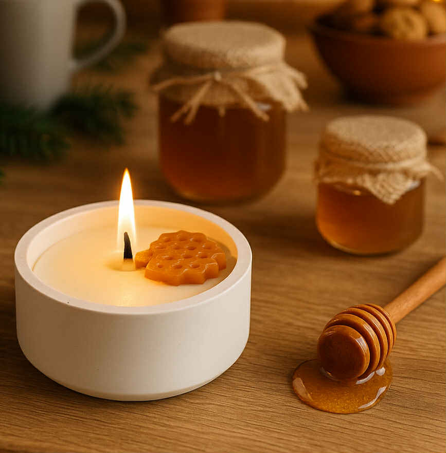 Bougie coupe blanche Miel image